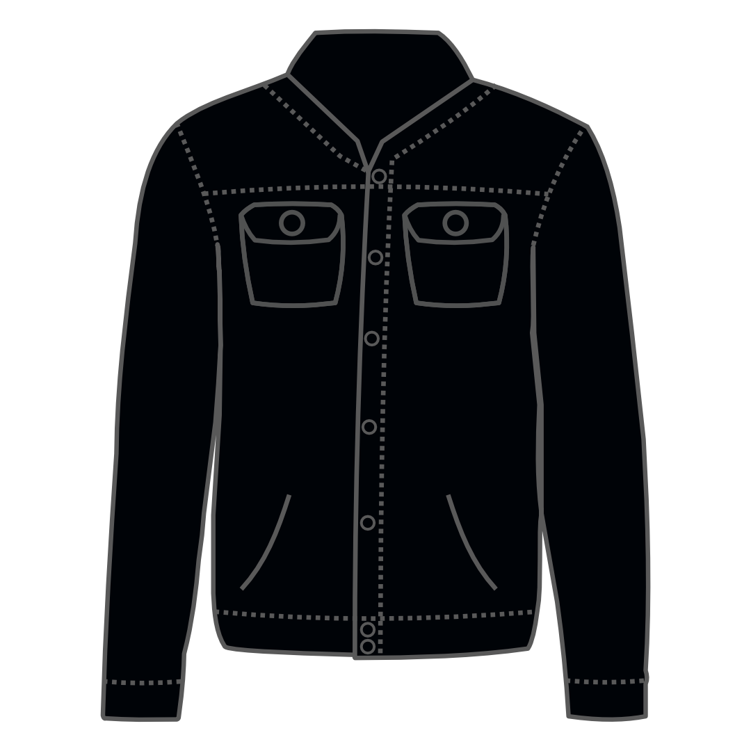 Black Jeans Jacket with Backprint